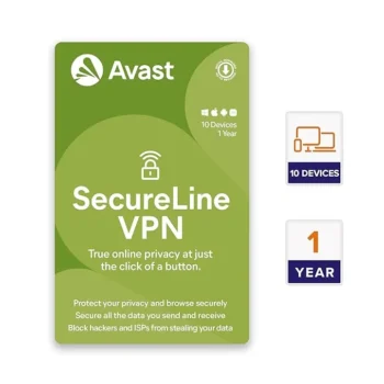 Avast SecureLine VPN – 10 Device 1 Year Secure Connection PC/Mac/Android/iOS