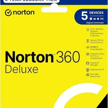 Norton 360 Deluxe | Multiple layers of protection for your devices 5 Devices | 3 Year Susbscription