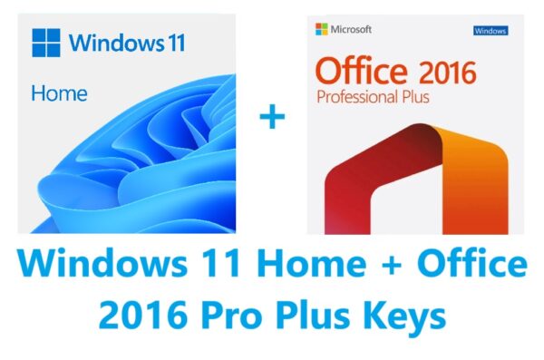 Windows 11 Home + Office 2016 Professional Plus Keys Bundle