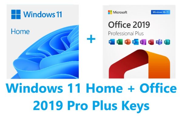 Windows 11 Home + Office 2019 Professional Plus Keys Bundle